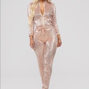 Rose Gold Sequin Jumpsuit